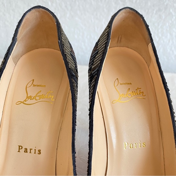 Christian Louboutin Leopard Print Sequins Pumps - Picture 10 of 12